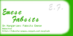 emese fabsits business card
